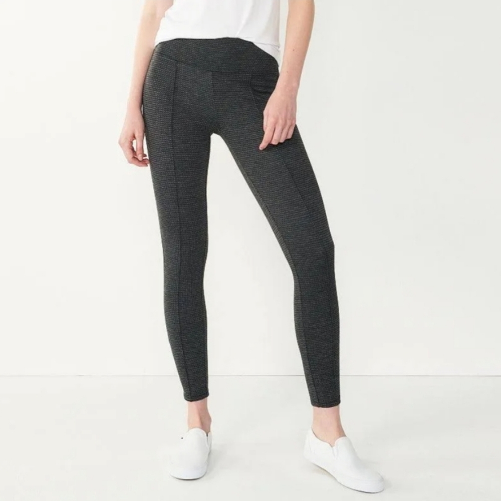 Apt 9 Womens Tummy Control Knit Ponte Legging Casual Mid Rise Stretch  S…